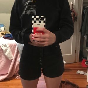 XS/S black denim shorts